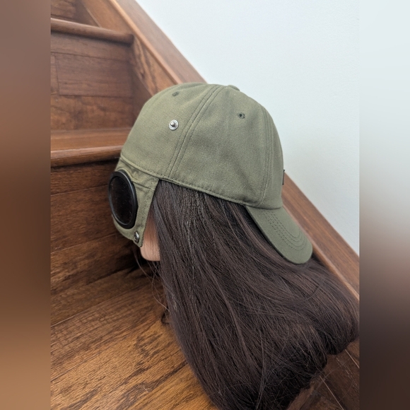 Handmade Baseball Cap With Attached Sunglasses Khaki Green OS - Picture 5 of 15